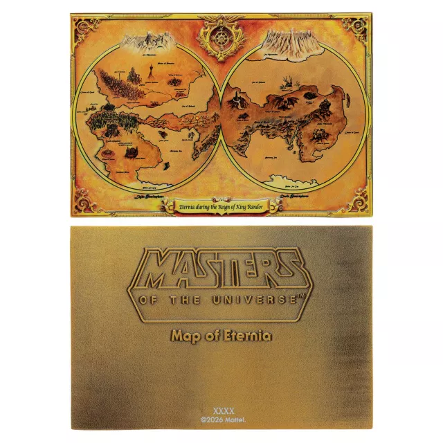 Metalowa replika mapy Masters of the Universe - Eternia - Ograniczone w sztukach