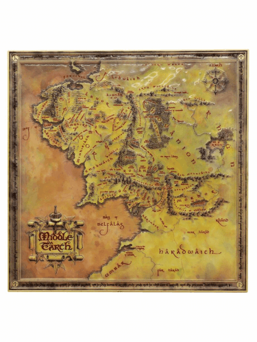 Metalowa replika mapy The Lord of the Rings - Limited Edition