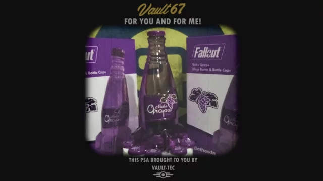 Nuka-Grape Glass Bottle and Caps