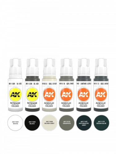 Zestaw farb AK - Non metallic metal (steel)