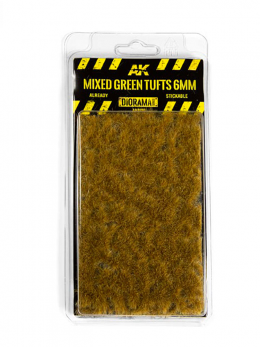 Porost modelarski AK - Mixed Green tufts (6 mm)