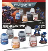 Warhammer 40,000 - Space Marines: Intercessors + Paints - Gra planszowa