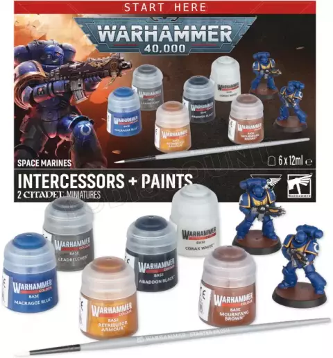 Warhammer 40,000 - Space Marines: Intercessors + Paints - Gra planszowa