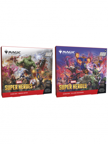 Zestaw Magic: The Gathering Marvel Super Heroes - Villains Unleashed Scene Box + Heroes United Scene Box