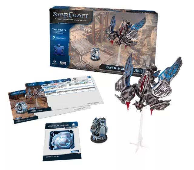 Figurkowa gra bitewna StarCraft - Tabletop Miniature Game - Terran - Raven & Auto-Turret (2 figurki) - Przygodowa gra planszowa