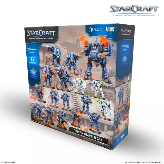 Figurkowa gra bitewna StarCraft - Tabletop Miniature Game - Terran Starter Set - Gra planszowa