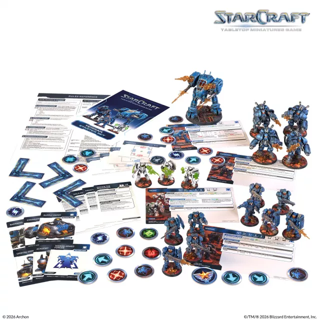 Figurkowa gra bitewna StarCraft - Tabletop Miniature Game - Terran Starter Set - Przygodowa gra planszowa