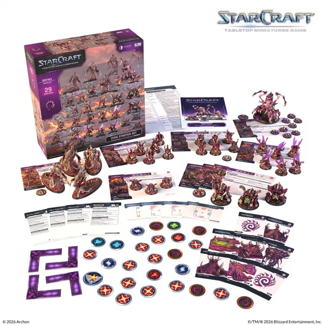 Figurkowa gra bitewna StarCraft - Tabletop Miniature Game - Zerg Starter Set - Przygodowa gra planszowa