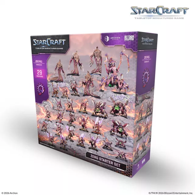 Figurkowa gra bitewna StarCraft - Tabletop Miniature Game - Zerg Starter Set - Gra planszowa