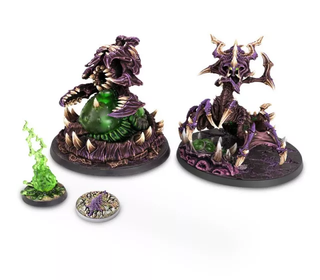 Figurkowa gra bitewna StarCraft - Tabletop Miniature Game - Zerg - Zagara & Bile Launcher (3 figurki) - Gra planszowa