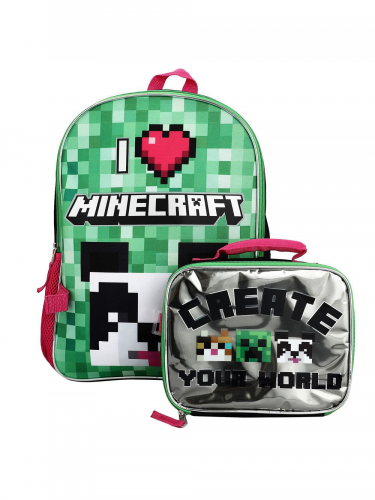 Plecak Minecraft - I Love Minecraft + torba na lunch