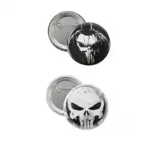Zestaw upominkowy Marvel - Punisher (koszulka, przypinki, naszywki, skarpetki) (rozmiar XL) - Naszywka