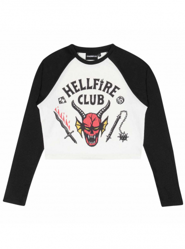 Koszulka damska Stranger Things - Hellfire Club Crop Top Raglan