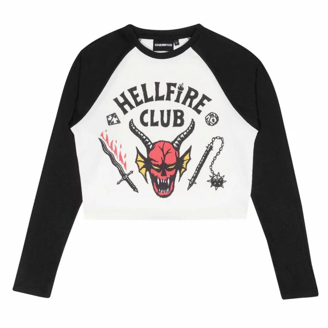 Tričko dámské Stranger Things - Hellfire Club Crop Top Raglan