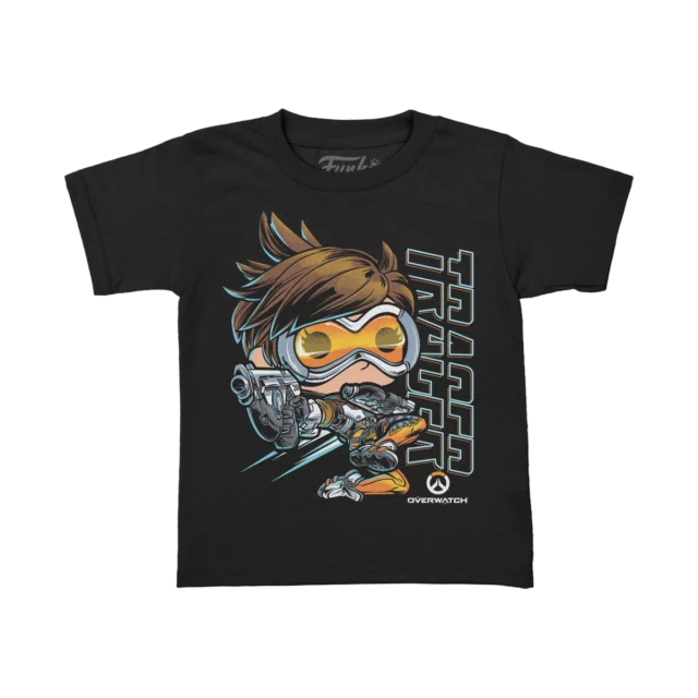 Tričko Overwatch - Tracer + figurka Funko Pocket POP! (velikost L) (poškozený obal)