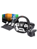 Kierownica z pedałami i dźwignią zmiany biegów - Maxx Tech Pro Force Feedback Racing Wheel Kit (uszkodzone opakowanie)