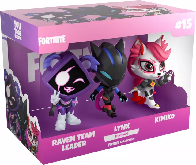 Figurka Fortnite - Raven Team Leader, Lynx and Kimiko (3-pack mini) (Youtooz Mini Fortnite 15) - Figurki do zabawy