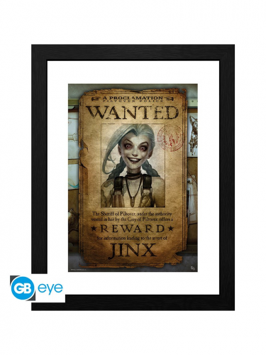 Plakat w ramce League of Legends - Jinx Wanted