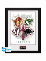Plakat w ramce Harry Potter - Hogwarts Water Colour